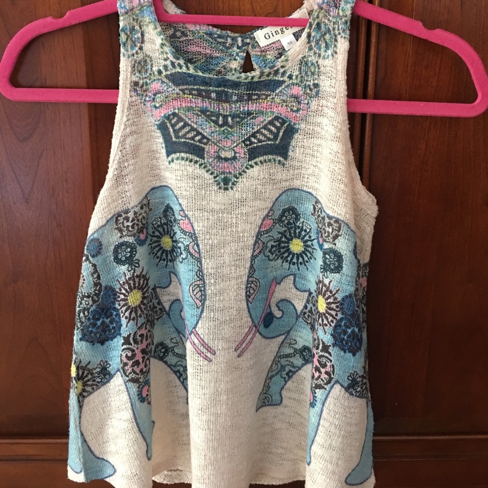 Sweet elephant print swing tank size 10